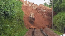 Passenger injured as landslide debris hits local train coach at Kasara station