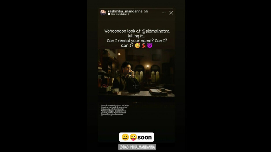 Sidharth's Reply To Rashmika's Insta Story