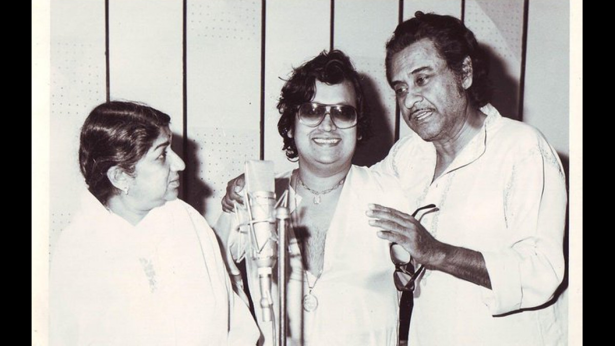 Bappi Lahiri With Lata Mangeshkar And Kishore Kumar