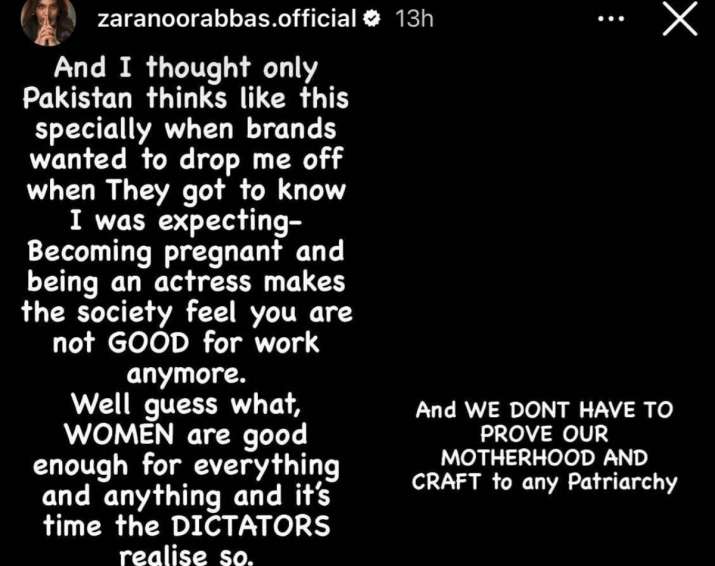  Zara Noor Abbass Insta Story